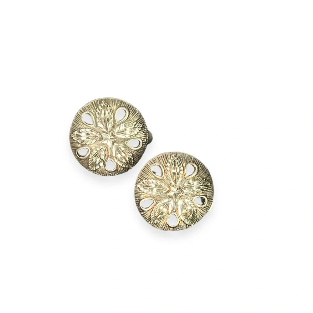 Sterling Sand Dollar Clip-on Earrings